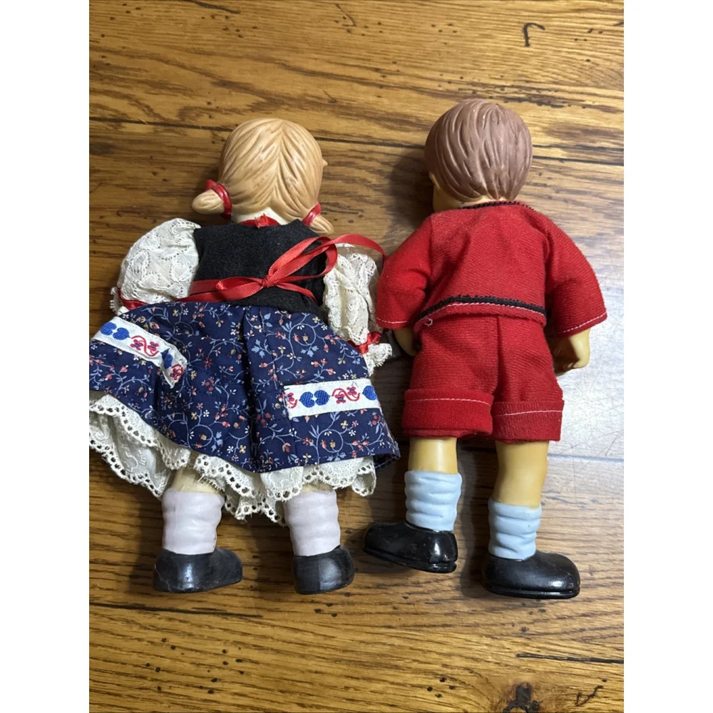 Oumlet Porcelain Bisque DOLLS HANSEL & GRETEL Hummel Style 10” Antique German